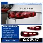 Taillights for Mercedes Benz GLS W167 LED Tail Light 20 19-2023 Brake Reversing Tail Lamp DRL Rear Turn Signal Lights - Image 6