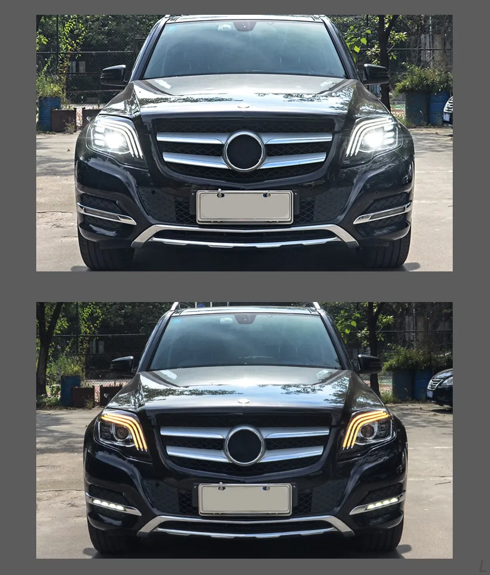 Auto Parts For GLK X204 Headlights 2008-20 15 Upgrade Maybach Styling LED Daytime Lights Turn Signal Lamp