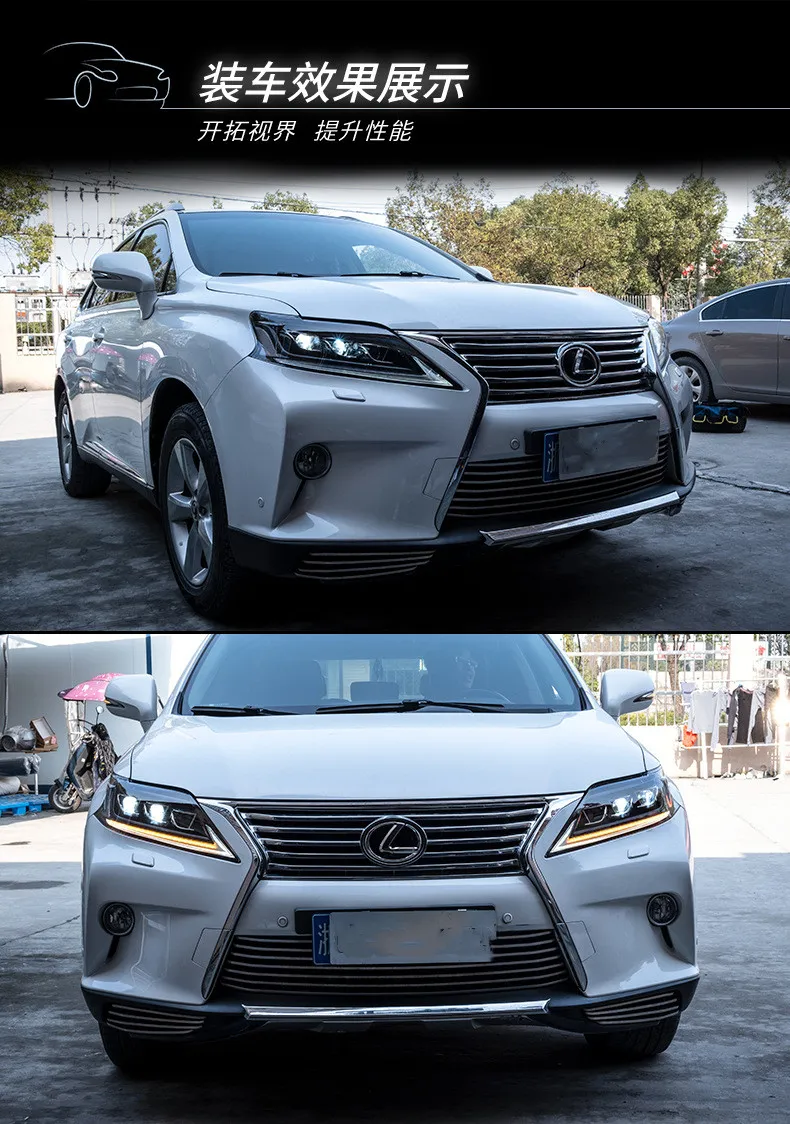 Car Headlights For Lexus RX350 2012-2014 Headlights LED DRL Running Light Dynamic Turn Signal Lights Assembly
