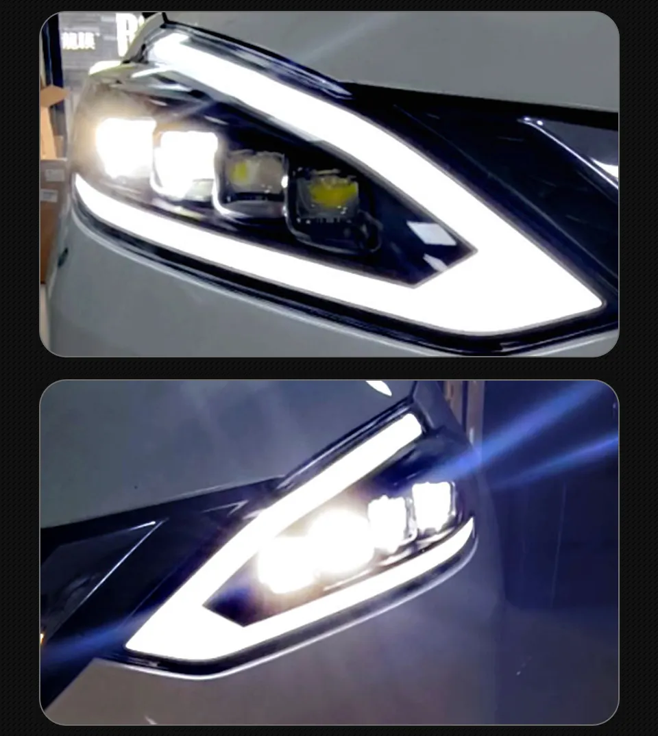 For Nissan Sylphy Sentra 20 16-20 19 DRL Angel Eye Dynamic Design Turn Signal Light Front Lamp Assembly