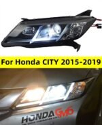 Car Styling for Honda City 20 15-20 19 Head Lamp Upgrade Double U DRL Projector LED Lens Signal Lamp Head light Assembly