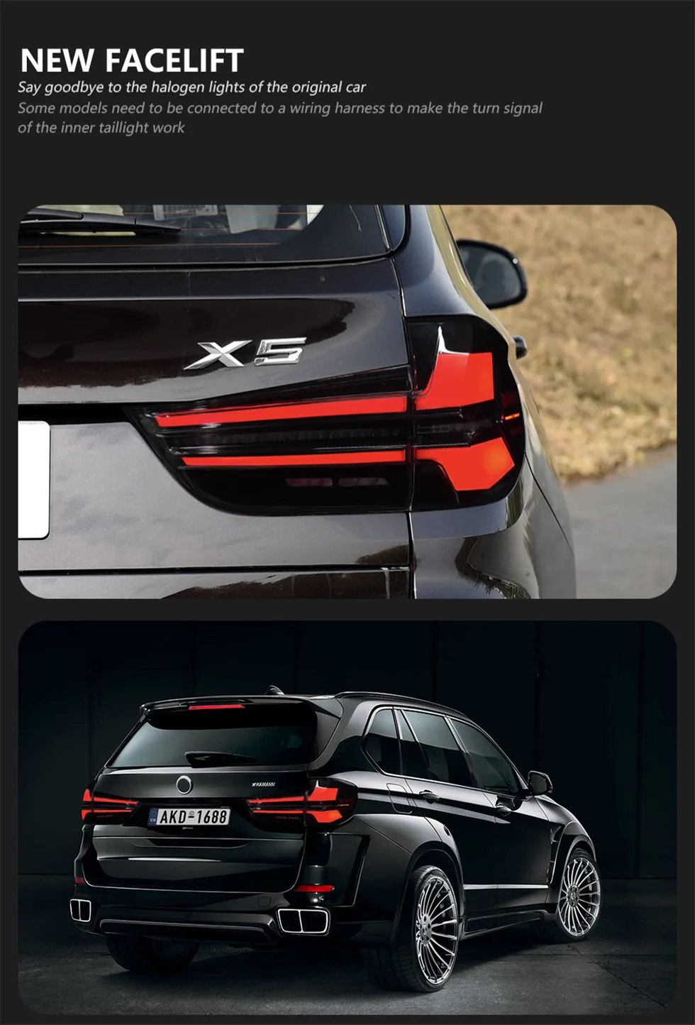 Auto Taillight for BMW X5 F15 LED Tail Light 20 14-20 18 F15 Rear Lamp Brake Signal Light Automotive Accessories