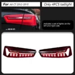 Car Lights for Audi A6 LED Tail Light 20 12-20 16 A6 C7 Tail Lamp C8 Design DRL Dynamic Signal Brake Reverse Auto Accessories - Image 6