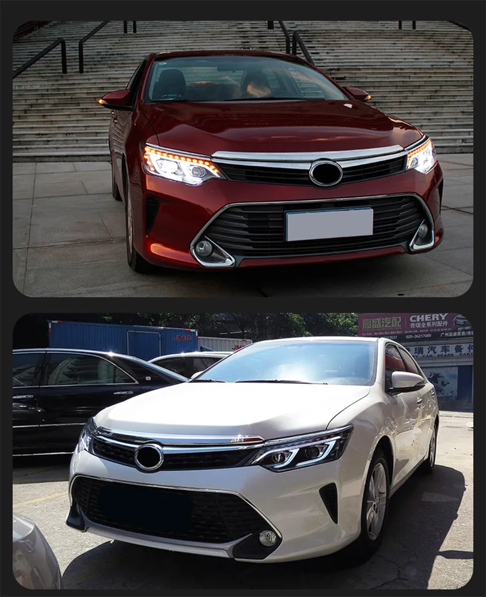 Automobile Headlights For Toyota Camry JP 20 15-20 17 LED Crown Style Driving Lights Turn Signal Lights Upgrade