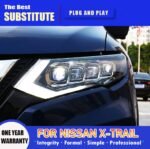 Headlight Assembly for Nissan X-Trail 20 17-20 20 LED Headlight Projector Lens Dynamic Turn Signal Angel Eye Lights - Image 2
