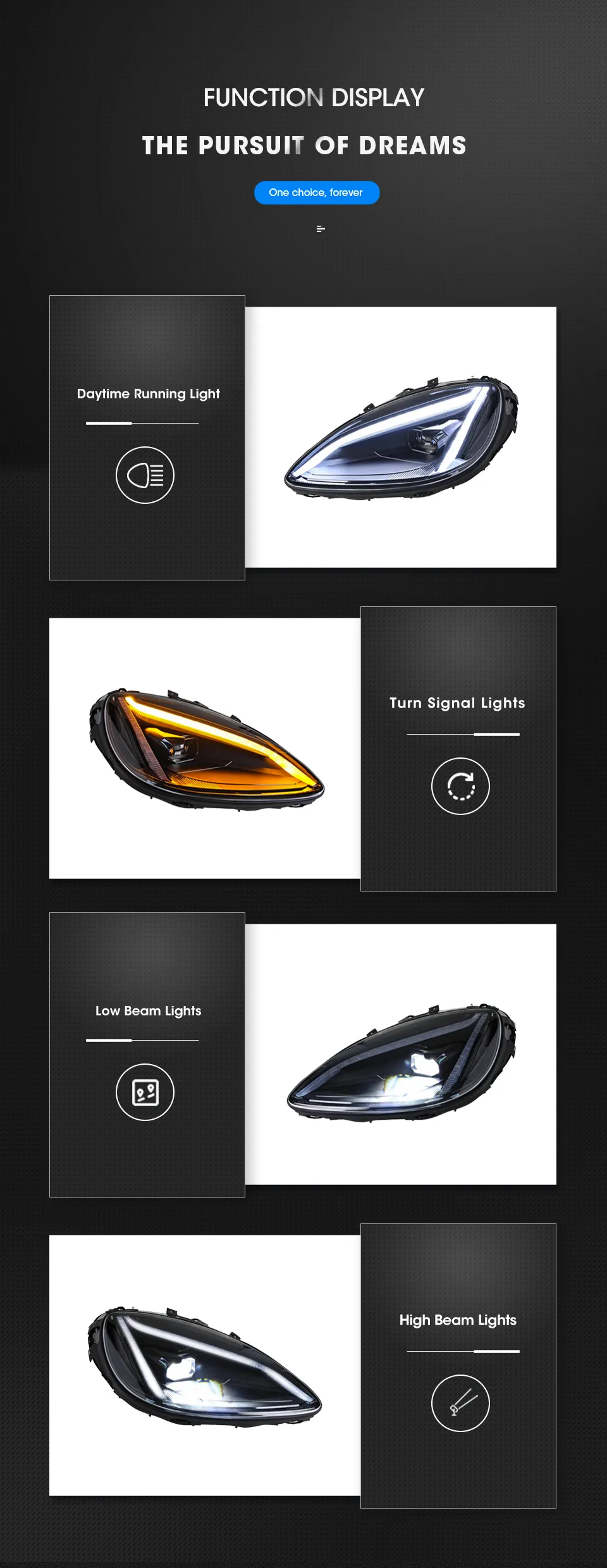 LED Headlight For Chevrolet Corvette ZR1 20 03-20 15 Headlights DRL Turn Signal High Beam Angel Eye Projector Lens