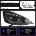 Headlight Assembly For Honda FIT Jazz 20 08-20 10 High Beam Signal Upgrade LED Daytime Running Light - Image 6