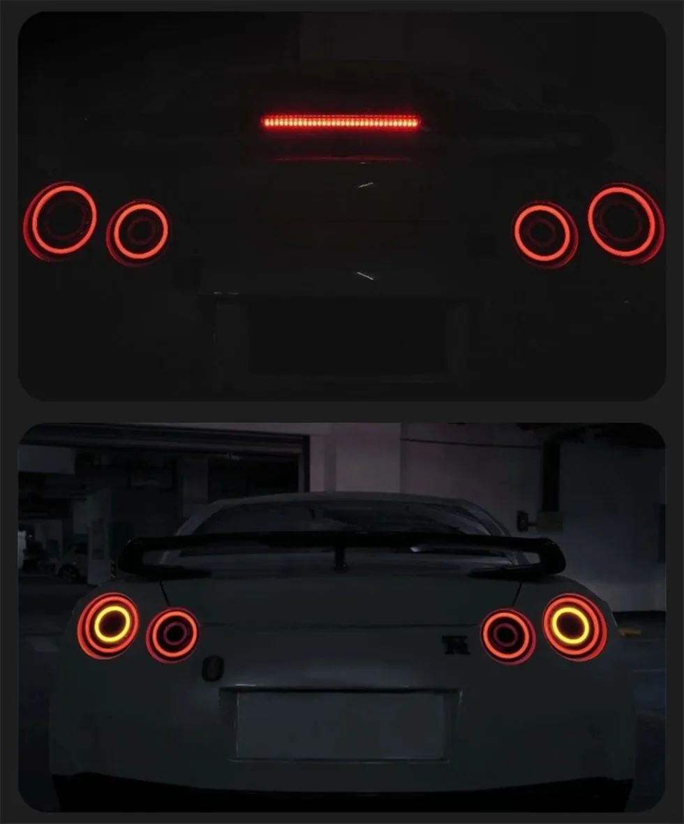 Car Taillight For Nissan GTR R35 2007-2023 Styling Circle Steering Signal Rear Back Lamp LED Running Reverse Parking Light