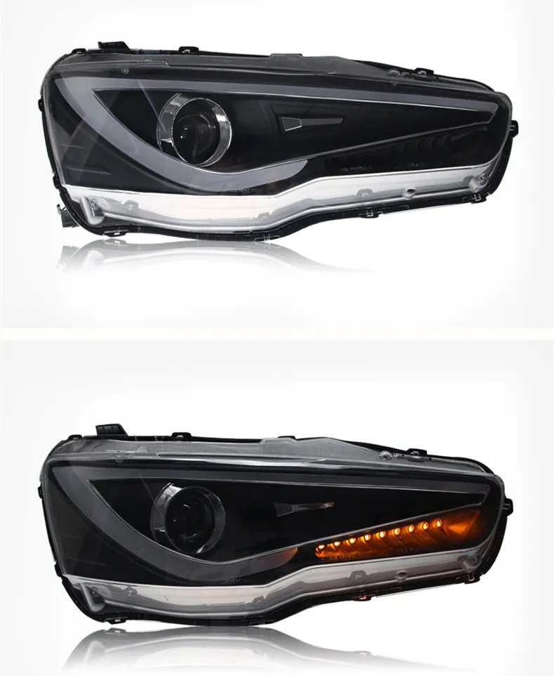 Car Lights for Mitsubishi Lancer 20 09-20 18 LED Headlights Assembly DRL Turn Signal Front Lamps Plug n Play