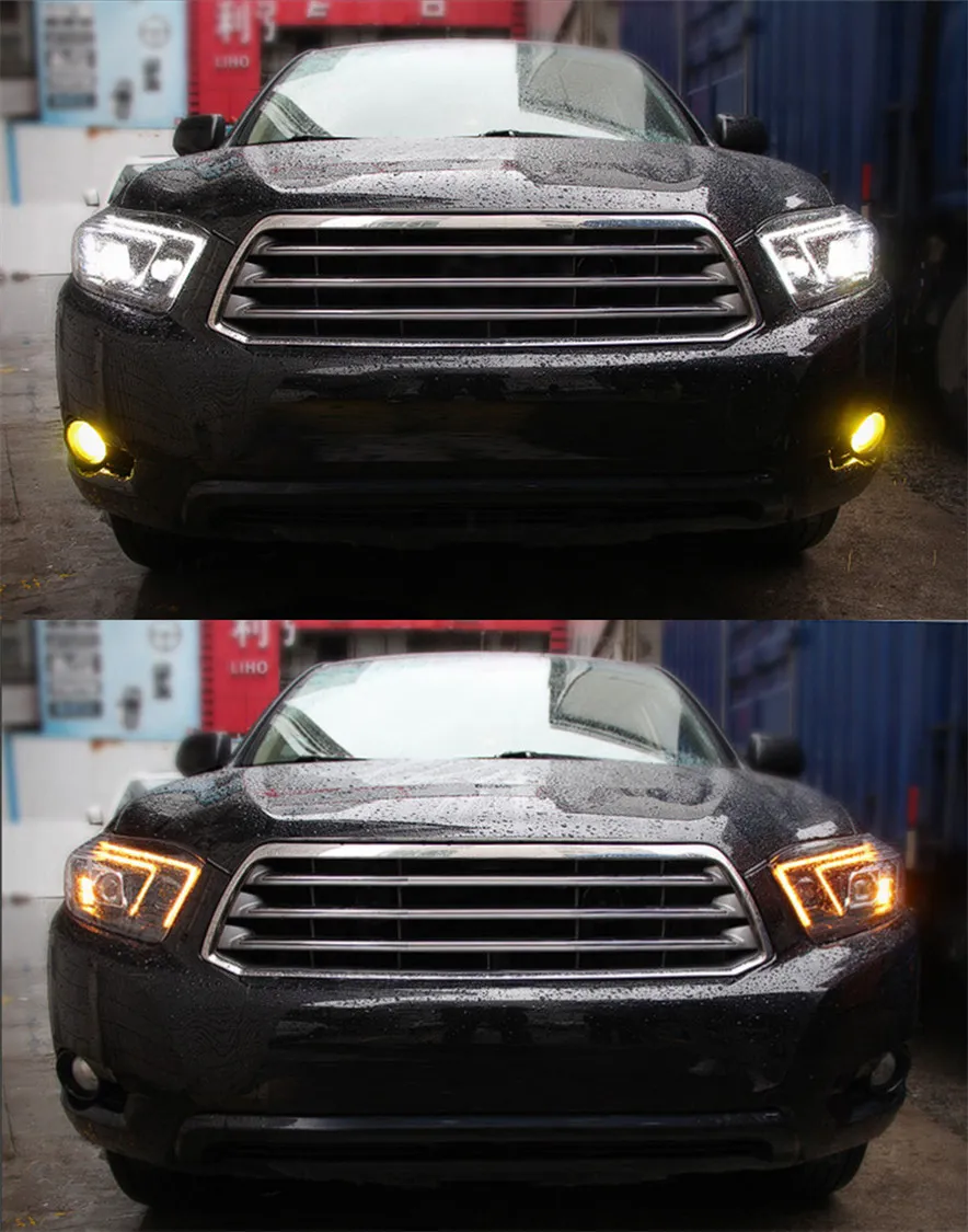 Auto Headlight Assembly For Highlander 2009-2011 Kluger LED Light Source High Beam Lens Dynamic Signal Lamp