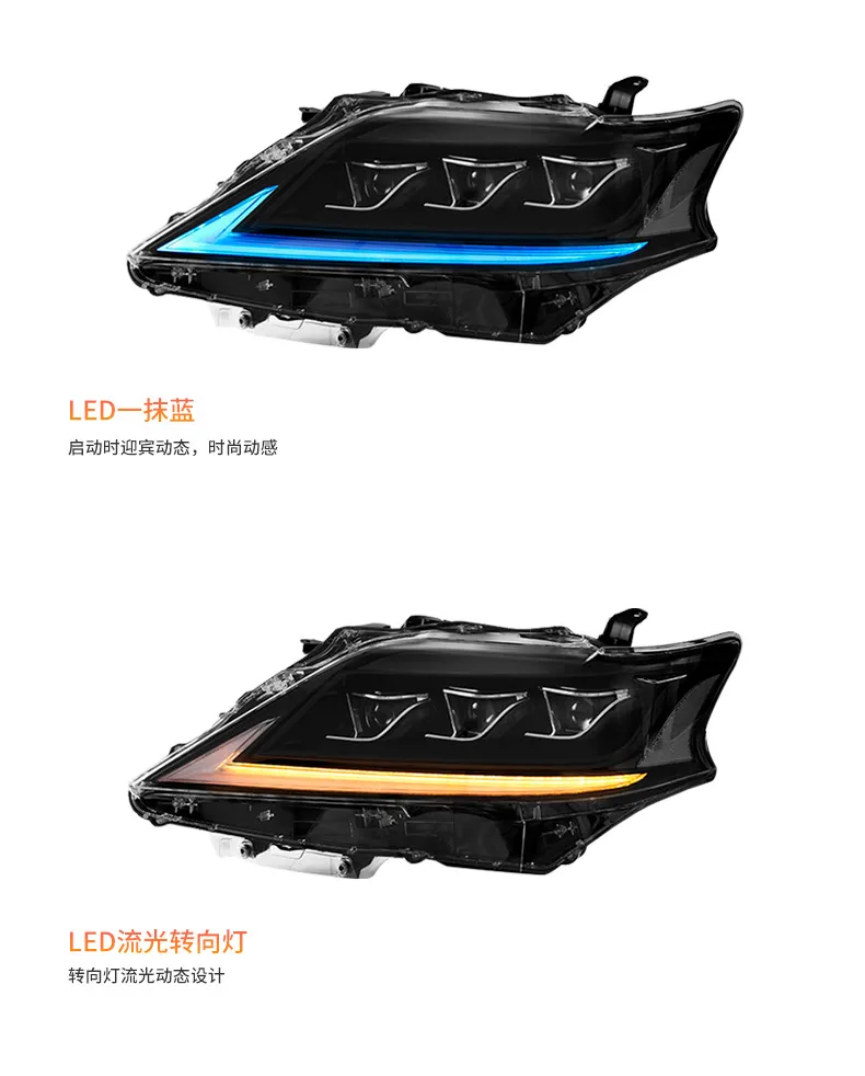 Car Headlights For Lexus RX350 2012-2014 Headlights LED DRL Running Light Dynamic Turn Signal Lights Assembly