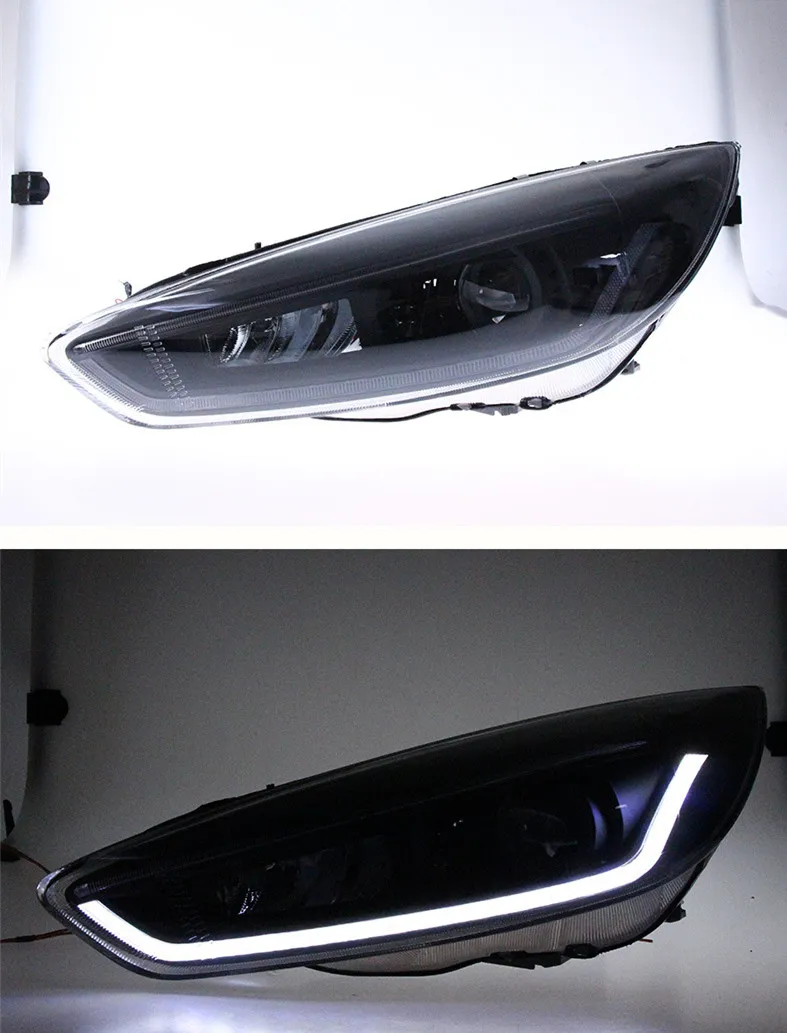 Car Lights Assembly For Ford Focus 20 15-20 17 Full LED Head Lamp With Dynaming Moving Turning Signal Xenon