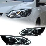 Car Light Assembly for Ford Focus 2012-2014 Focus 3 Front Daytime Lamp LED Signal Headlight Projector Lens