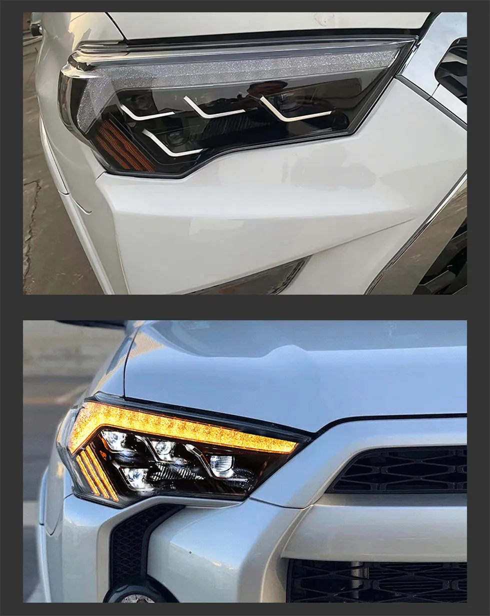 Headlight for Toyota 4 Runner 2014-20 20 LED Lamps Front Signal Headlight Replacement DRL Daytime Light