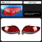Taillights For Peugeot 206 Tail Lights 2004-2008 206CC LED Tail Lamp 207 LED DRL Brake Signal Reverse Lights - Image 7