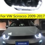 Car Headlights for VW Scirocco 20 09-20 17 LED Headlight DRL High Beam Lens Driving Lights Angel Eye Head Lamp