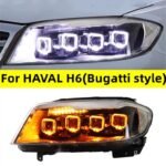 Car Headlights For HAVAL H6 Bugatti Style Steamer Steering Day Running Turning Signal Brake Head Lamps Assembly
