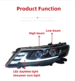 Headlight Assembly For Honda Crosstour 2012-2014 LED Daytime Lights Dual Lens Demon Eye Headlights - Image 4