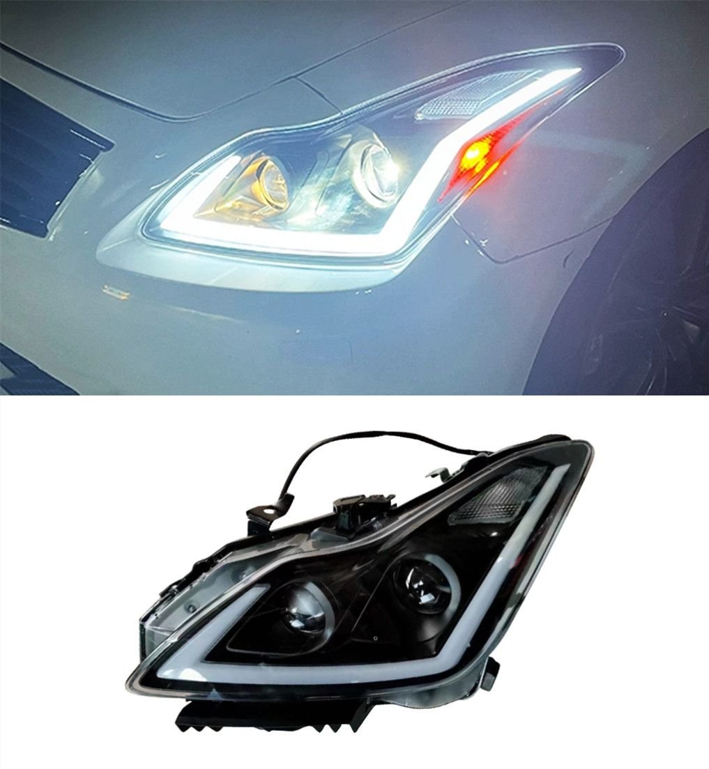 5c000776-aeb1-4f62-a86c-9f23c3925820 Car Light Assembly for Infiniti G25 G35 G37 LED Headlight 2006-2012 Q60 Angel Eye Front Lamp DRL Signal Lights - Image 1
