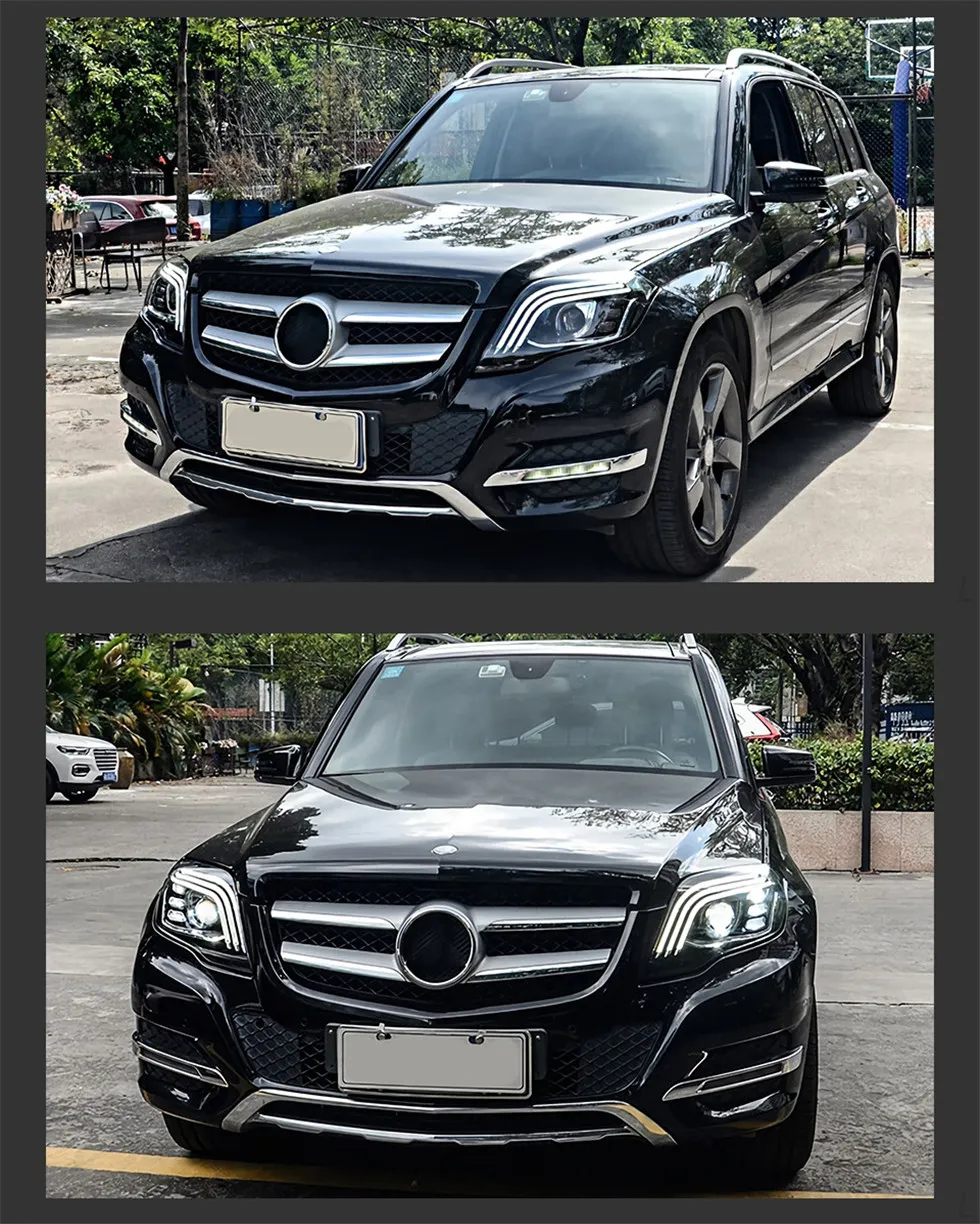 Auto Parts For GLK X204 Headlights 2008-20 15 Upgrade Maybach Styling LED Daytime Lights Turn Signal Lamp