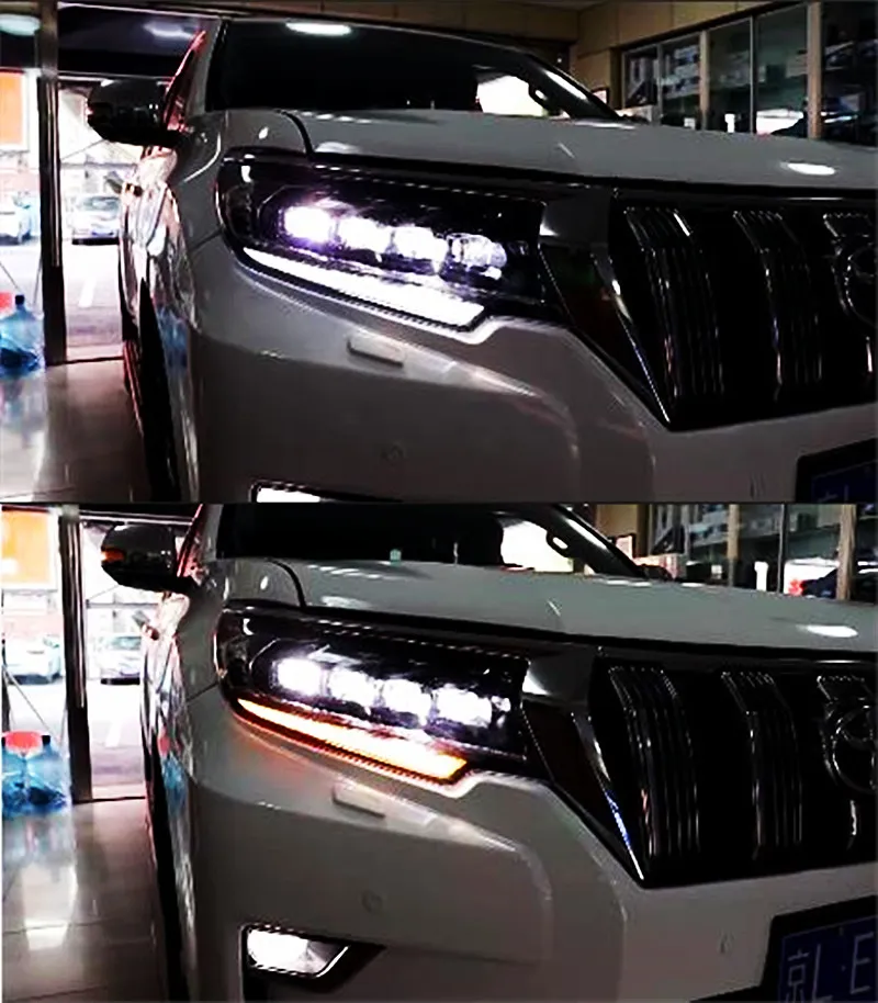 Car Styling Headlights For Land Cruiser Prado 20 18-20 20 LED 4 Lens Headlight High Low Beam Daytime Lights