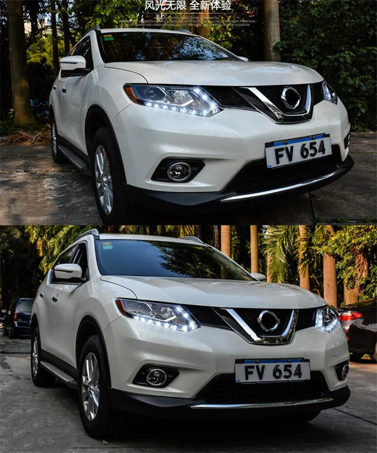 Car Lights For X-Trail Xtrail 20 14-20 16 LED Auto Headlight Assembly Upgrade High Configure Bicofal Lens Tears Eye Design Lamp