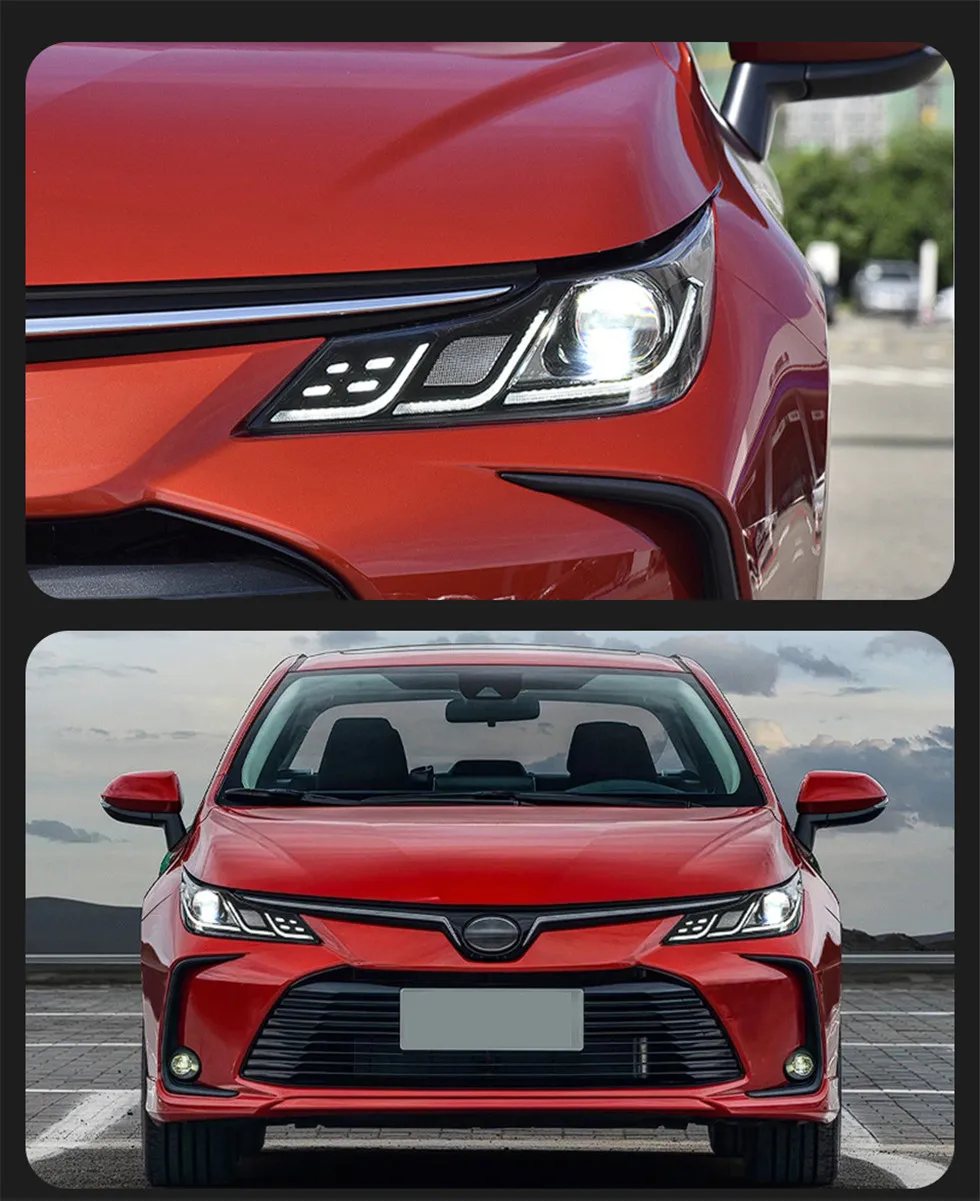 LED Headlights Assembly For Toyota Corolla Head Lights 20 19-20 22 Sedan Style Front DRL Turn Signal Light Assembly