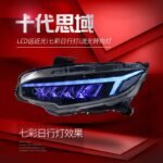 Auto Front Headlights For Honda Civic Ten Generation Upgrade Dragon Wing Style Lights APP Control 7 Color LED Turn Signal Headlight - Image 3