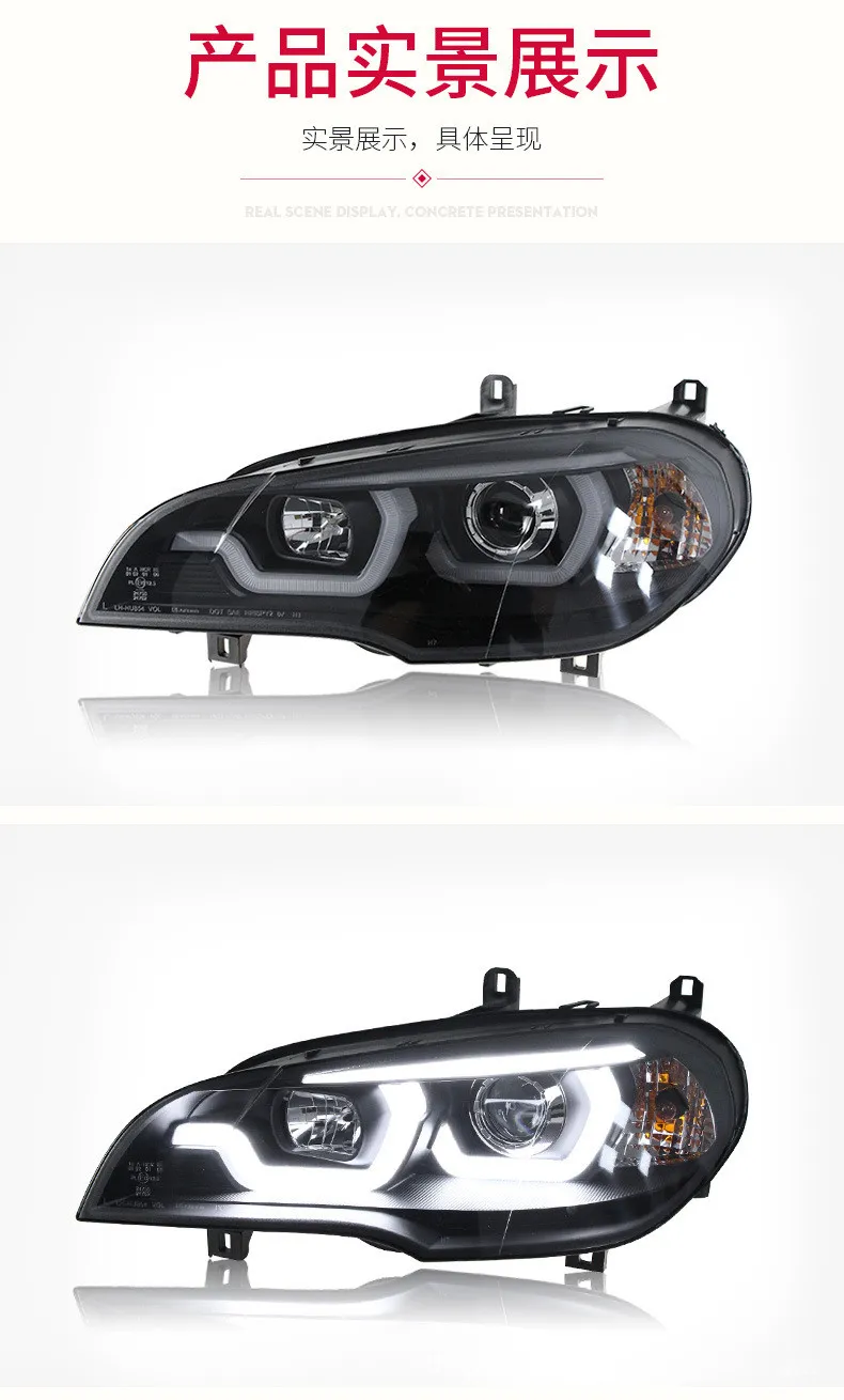Auto Lighting System LED X5 Headlights For BMW E70 Upgrade 2007-2013 LED Daytime Running Lights Dual Lens Xenon Headlights