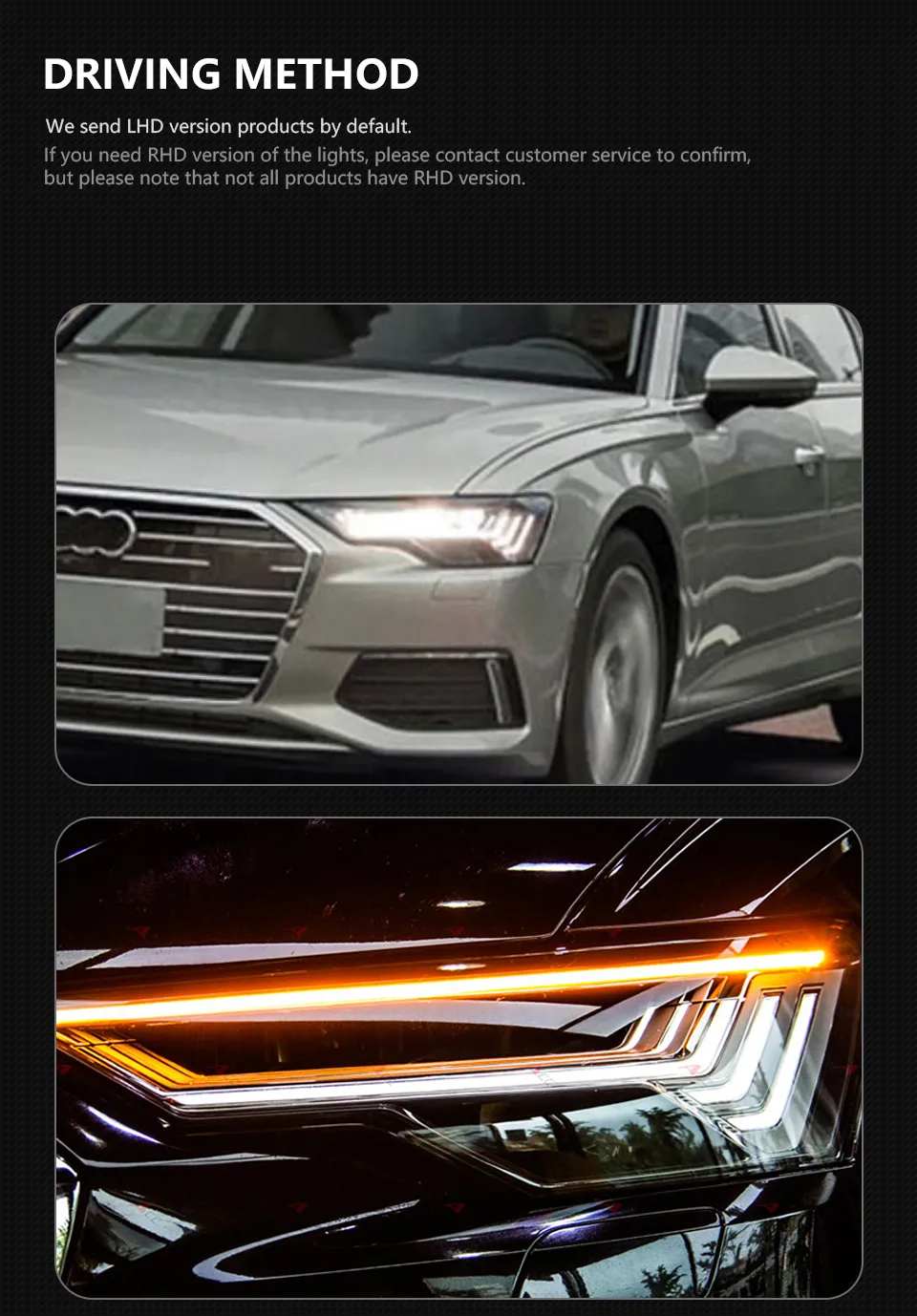 Head Lamp for AUDI A6 20 19-2023 A6 C8 Design Headlights DRL Assembly Upgrade Dynamic Daytime Light Accessory