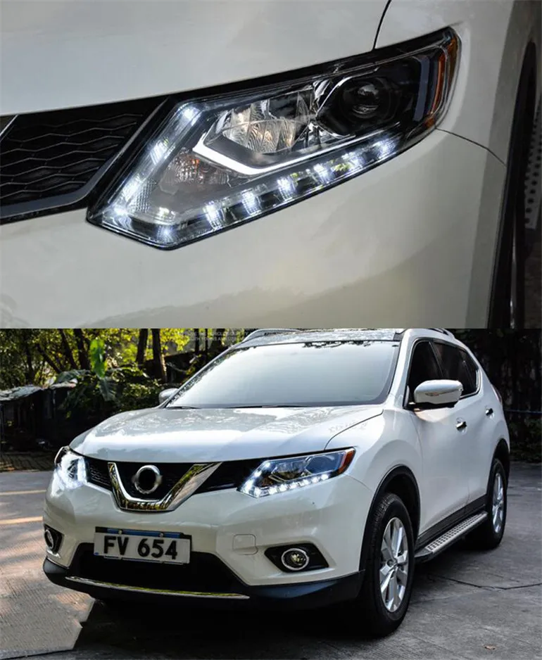 Car Lights For X-Trail Xtrail 20 14-20 16 LED Auto Headlight Assembly Upgrade High Configure Bicofal Lens Tears Eye Design Lamp