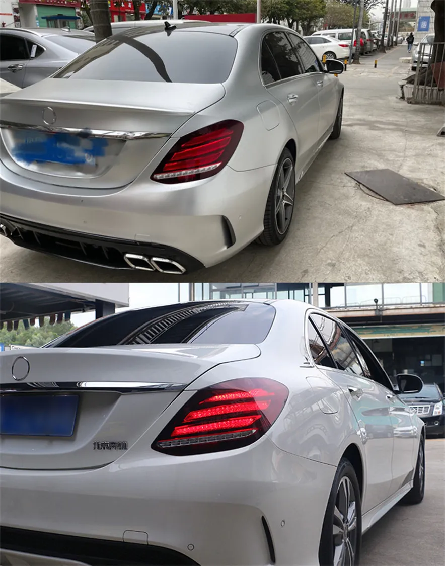 Car Tail Lights For Benz C Class W205 C180 C200 C260 C63 2015-2021 Upgrade LED Dynamic Turn Signal Brake Taillights