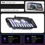 Car Light Assembly For Audi Q5 Headlights 2009-20 18 Styling LED Streamer Steering Double Lens Headlight - Image 6