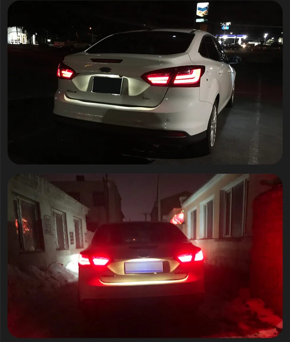 Tail Lights For Ford Focus sedan LED Taillight 2012-2014 Turn Signal Fog Reverse Running Light Auto Rear Lamp