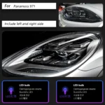 Car Light Assembly For Porsche Panamera 971 20 17-2023 LED Headlights DRL Front Lamp High Low Beam Lens - Image 6