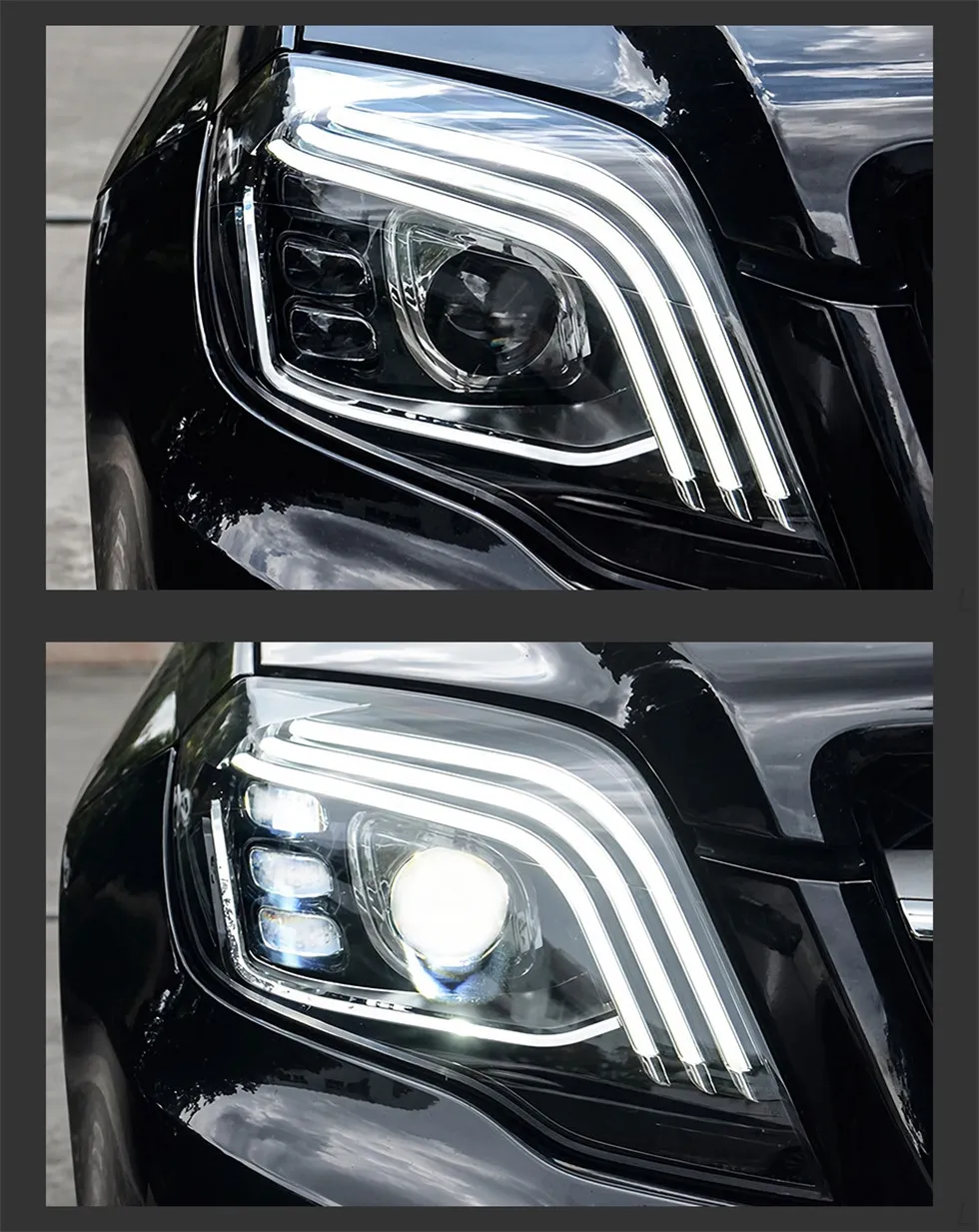 Auto Parts For GLK X204 Headlights 2008-20 15 Upgrade Maybach Styling LED Daytime Lights Turn Signal Lamp
