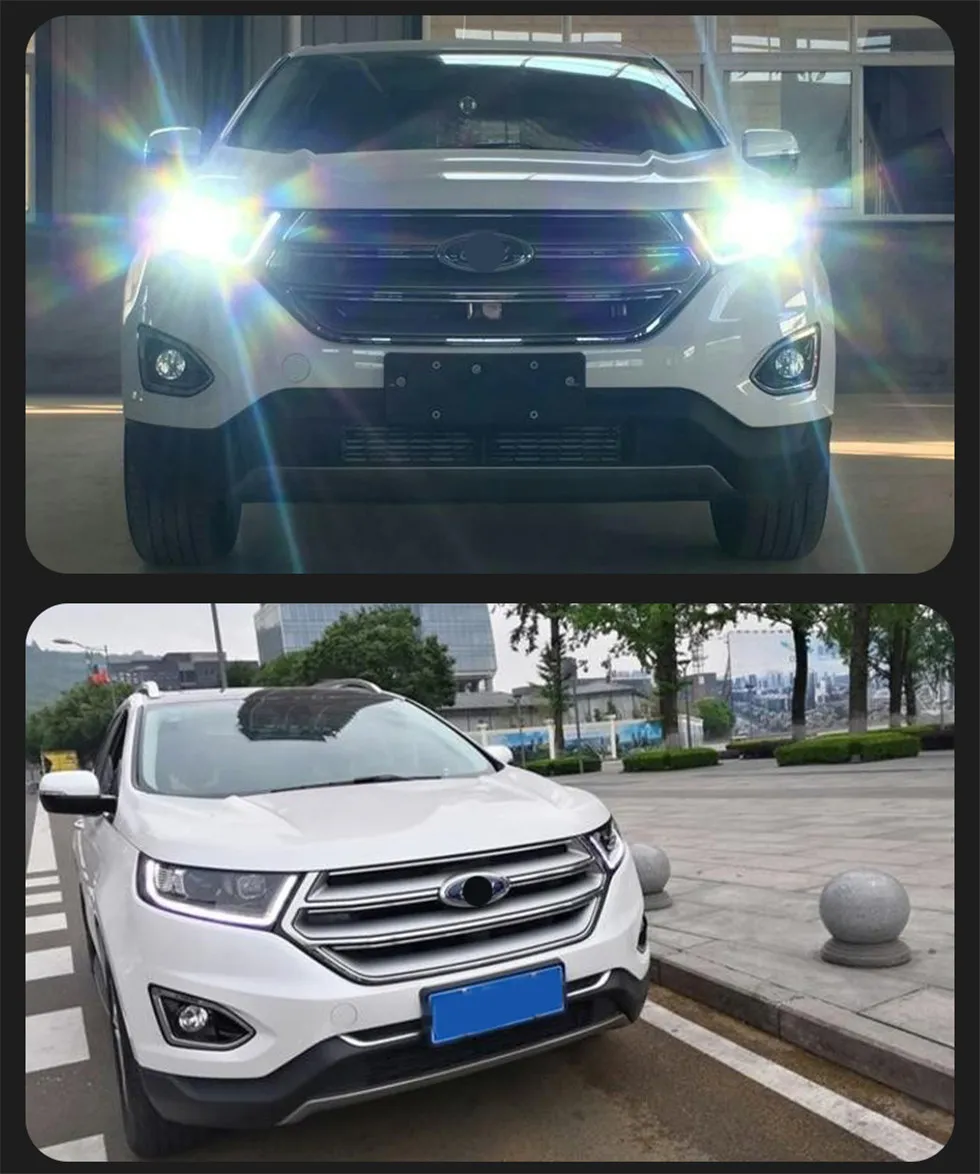 Headlight All LED For Ford Edge 20 15-20 19 DRL Front Lamp Upgrade High Low Beam Running Light Turns Signal