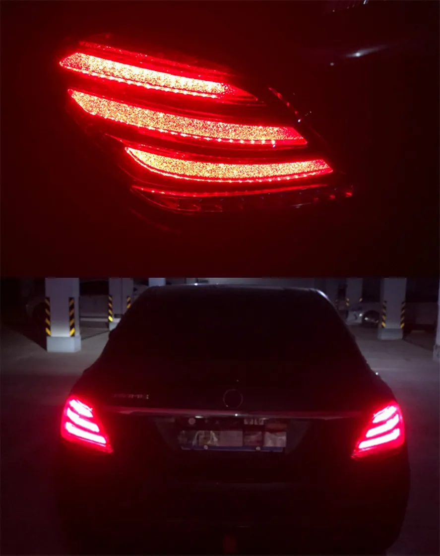 Car Tail Lights For Benz C Class W205 C180 C200 C260 C63 2015-2021 Upgrade LED Dynamic Turn Signal Brake Taillights