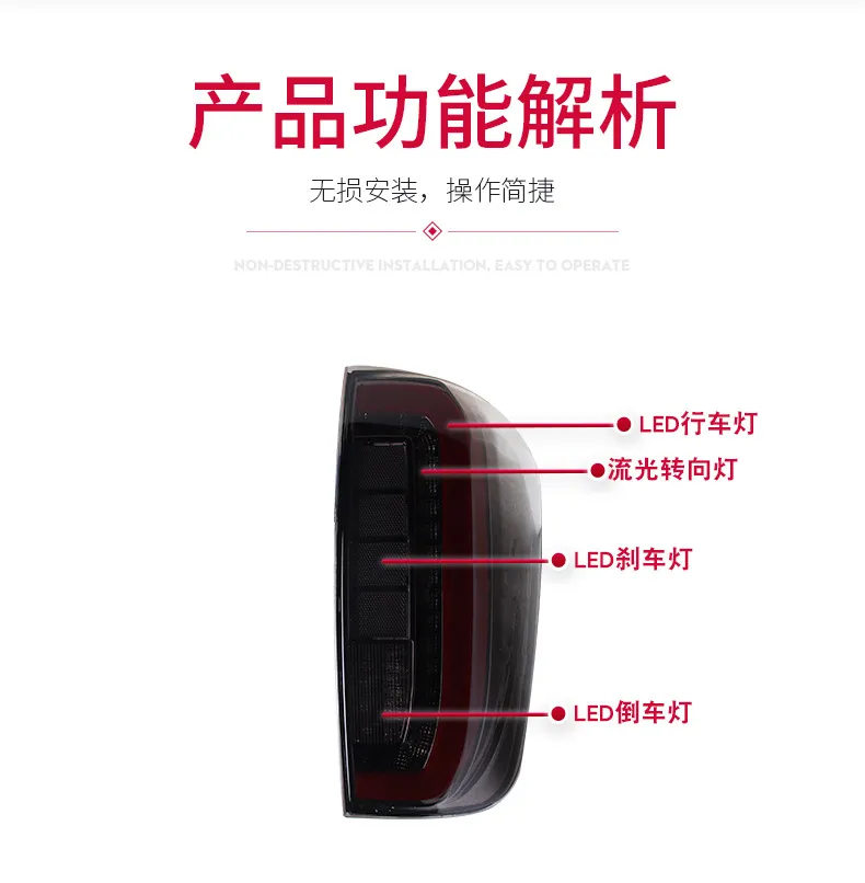 Auto Tail Light For Nissan NAVARA 2014-2022 NP300 Upgrade LED Turn Signal Taillights Reverse Brake Stop Lights Accessories