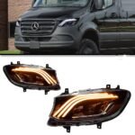 Car Lights Assembly For Benz Sprinter Headlights 20 18-2023 Styling LED Daytime Lights Angel Eye Front Headlamp
