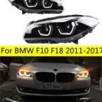 2 PCS Auto Car Head Light Parts For BMW F10 F18 528i 530i 535i M5 20 11-20 17 LED Lamps Headlight Replacement DRL Dual Projector Facelift