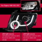 2 PCS Auto Car HeadLight Parts For Mitsubishi PAJERO V93 V97 LED Lamps Headlight Replacement DRL Dual Projector Facelift - Image 6