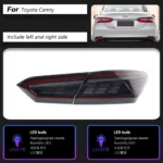 Car LED Through Taillight Assembly Brake Light Driving Lamp with Streaming Turn Signal For Toyota Camry 20 18-2023 - Image 6