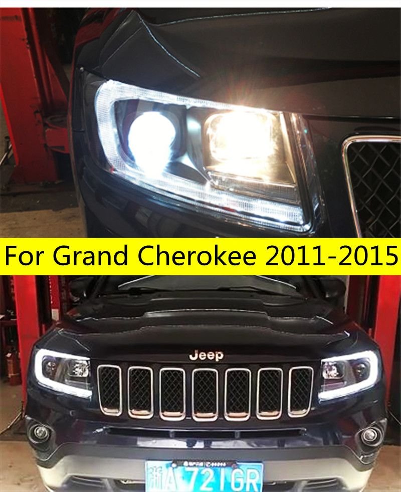 8407695d-e0bc-4e64-82f1-0231e3d5c4ca Car Styling Head Lights For Grand Cherokee 20 11-20 15 Headlights DRL Turn Signal High Beam Front Lamp Projector - Image 1
