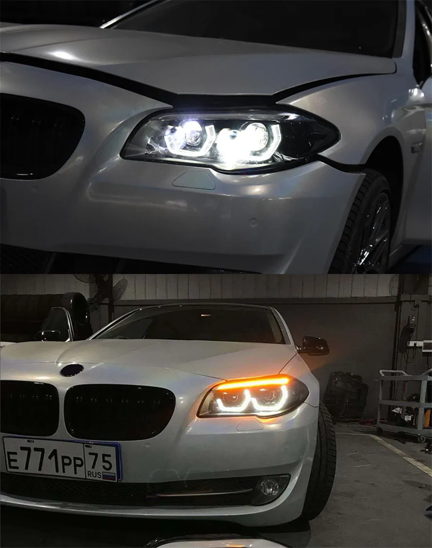Auto Car Head Light Parts For BMW F10 F18 528i 530i 535i M5 20 11-20 17 LED Lamps Headlight Replacement DRL Dual Projector Facelift