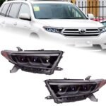 For Toyota 2012-2014 Highlander LED Headlight Kluger LED DRL Moving Turn Signal Front Light Assembly - Image 2