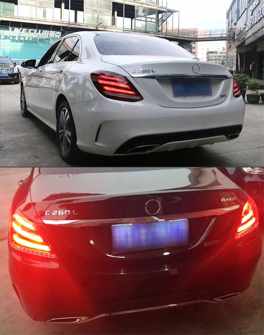 Car Tail Lights For Benz C Class W205 C180 C200 C260 C63 2015-2021 Upgrade LED Dynamic Turn Signal Brake Taillights