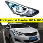Headlight Assembly For Hyundai Elantra 20 11-20 16 LED Headlamp Turn Signal High Beam Angel Eye Lights