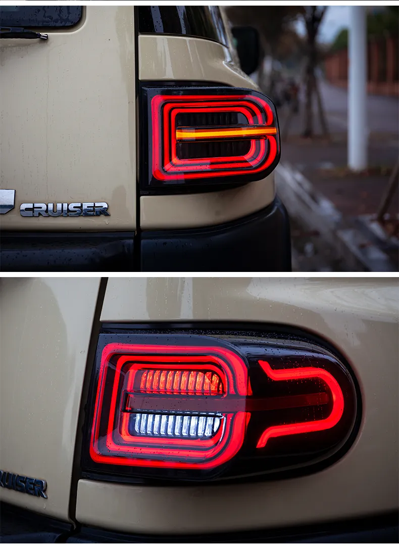 Auto Tuning Taillights for Toyota FJ Cruiser 20 07-20 20 Rear Lamp LED Turn Signal Lights Reversing Brake Fog Taillight Assembly