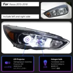 Ford Focus RS Styling 20 15-20 18 Red Evil-eye LED Street Light Front Light Dynamic Turn Signal LED Projector Lens - Image 6
